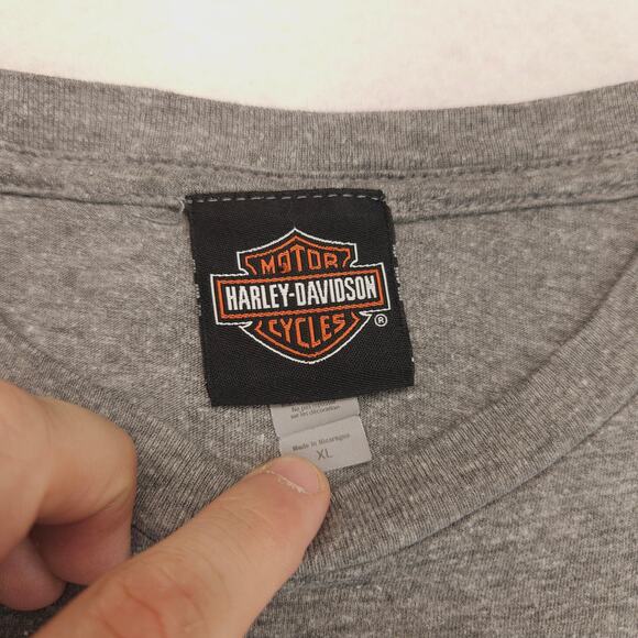 Harley Davidson Casual Short Sleeve Graphic Shirt Mens Size Extra Large XL Gray - Picture 3 of 8
